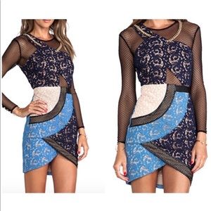 Self Portrait Asymmetrical Petal Mini Dress